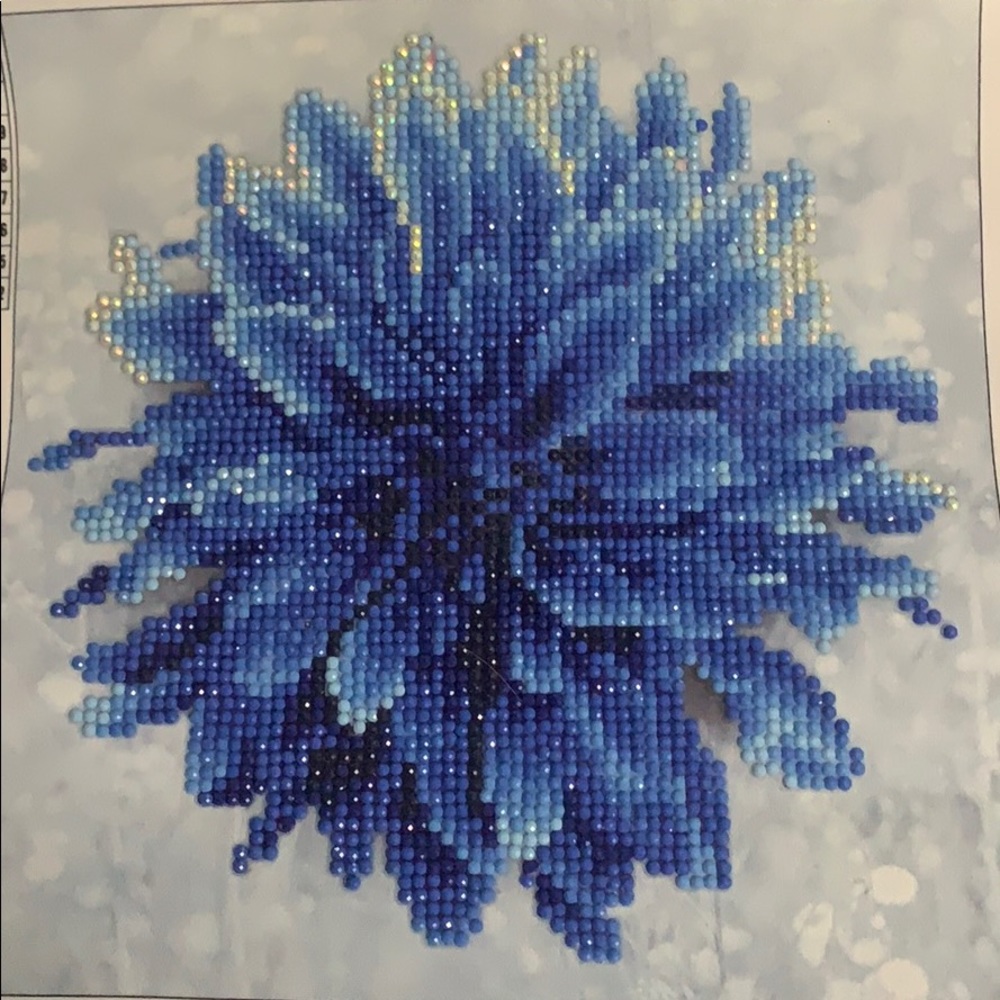 COMPLETED  Blue flower diamond painting